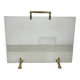 Glass and brass fire screen