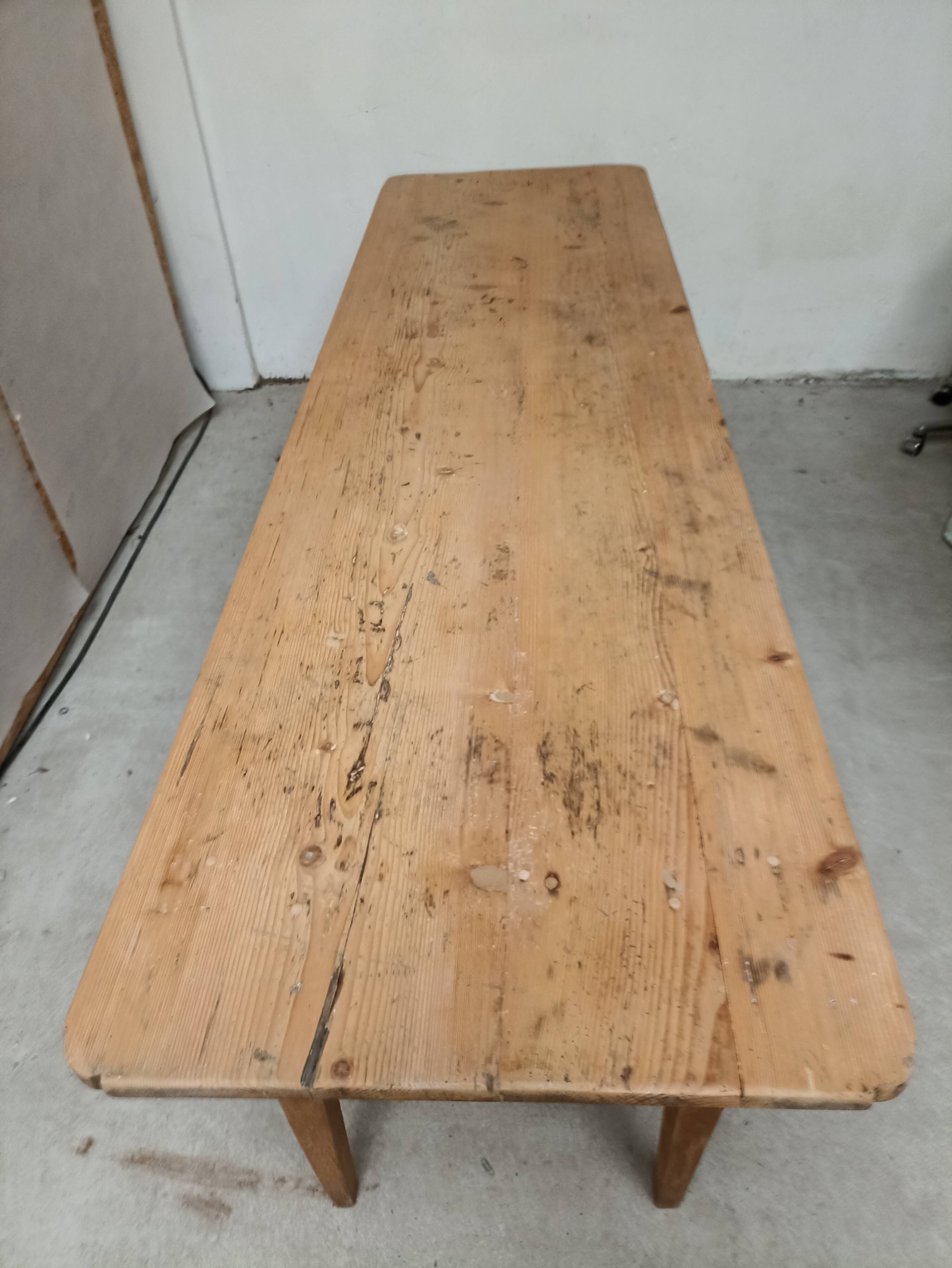 Old solid wood bistro table