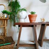 Pair of old wooden stools