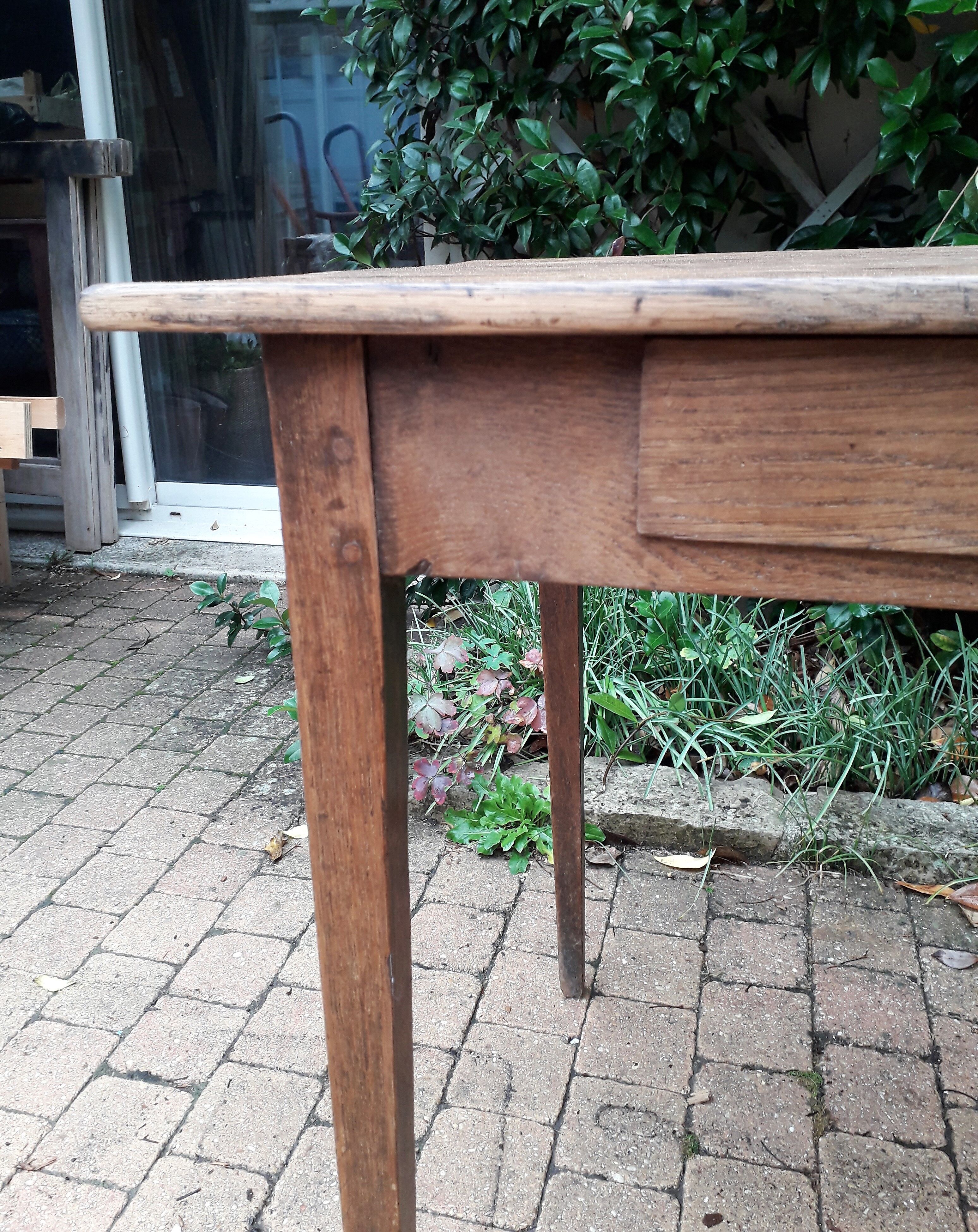 Old end table in oak