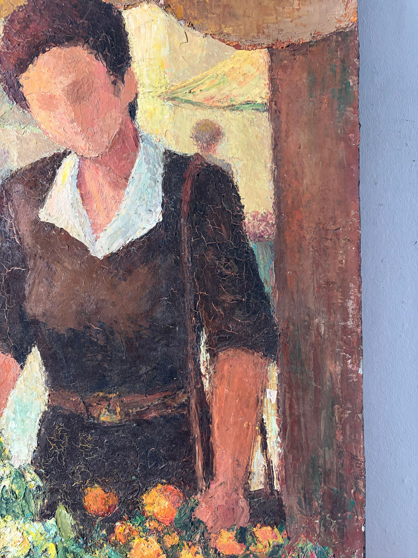 The Little Merchant, florist, oil on canvas