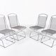 Set of 4 Vintage Architectural steel wire chairs, Italy