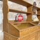 Wooden hardware cabinet painted with wood effect, circa 1940.
