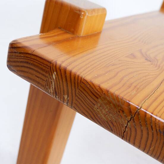 Vintage Brutalist solid pine coffee table from the 70s