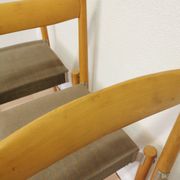 Vintage Miroslav Navratil Dining Chairs: 1970s Czechoslovakia, Gray Fabric