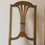 Pair of Louis XVI style fluted gilded chairs