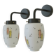 Pair of Unique Vintage Redesign Wall Lamps Glass Lights from Italy 1960's