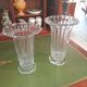 Pair of Daum France crystal cornets vases – Twisted ribbed model
