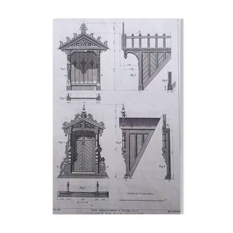 Planche de menuiserie " Lucarnes en bois découpé "