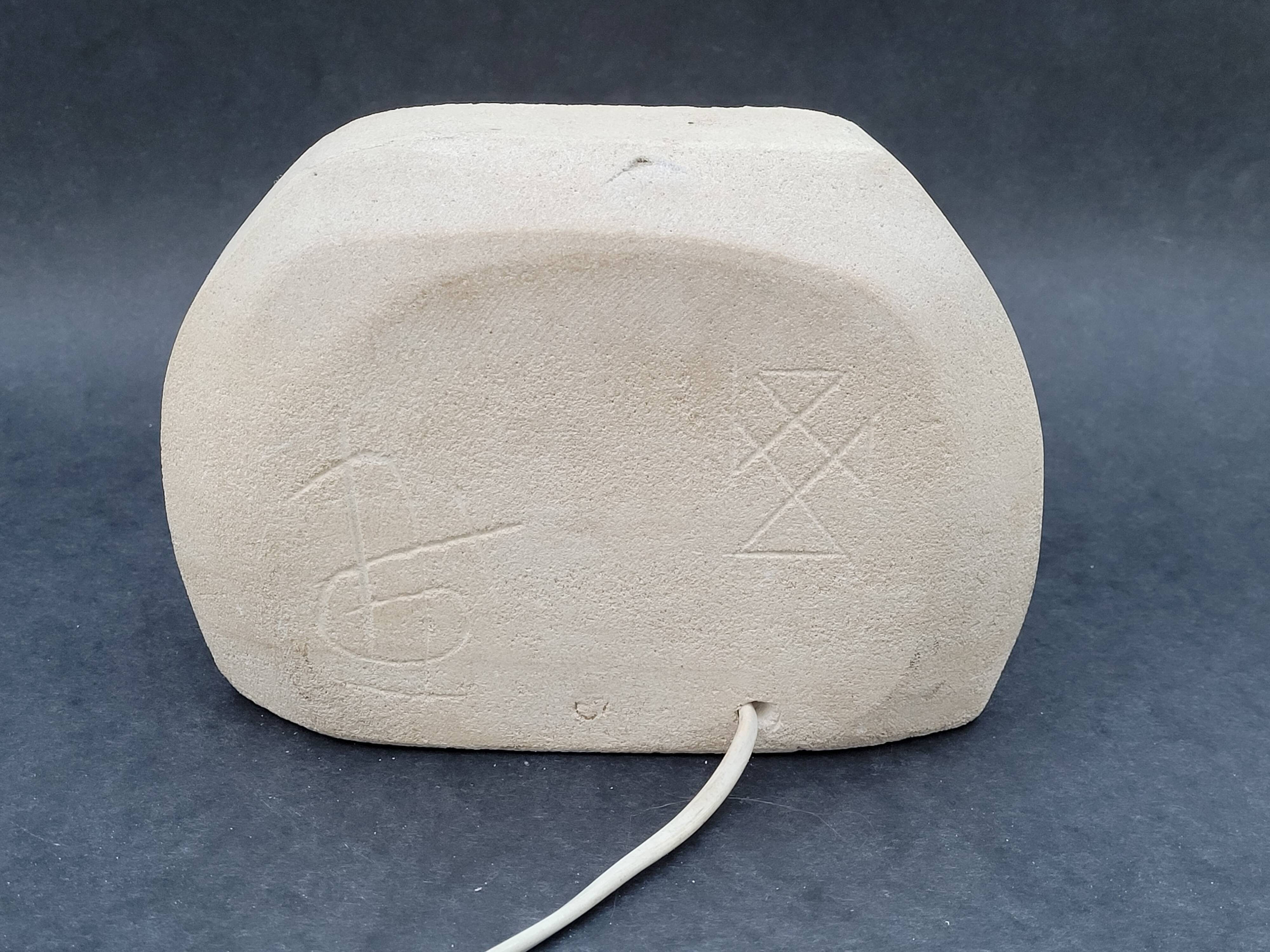 Vintage Lamp 70s Stone Sculpture by Arsène Galisson