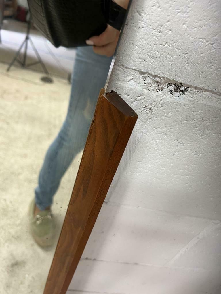 vintage mirror with wood accent