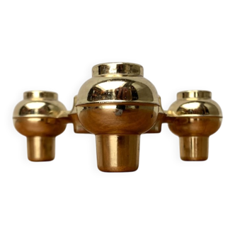 Modular atomic stackable metal candlestick by Quist, 1970s vintage.