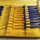 Antique cake service in metal and blue bakelite
