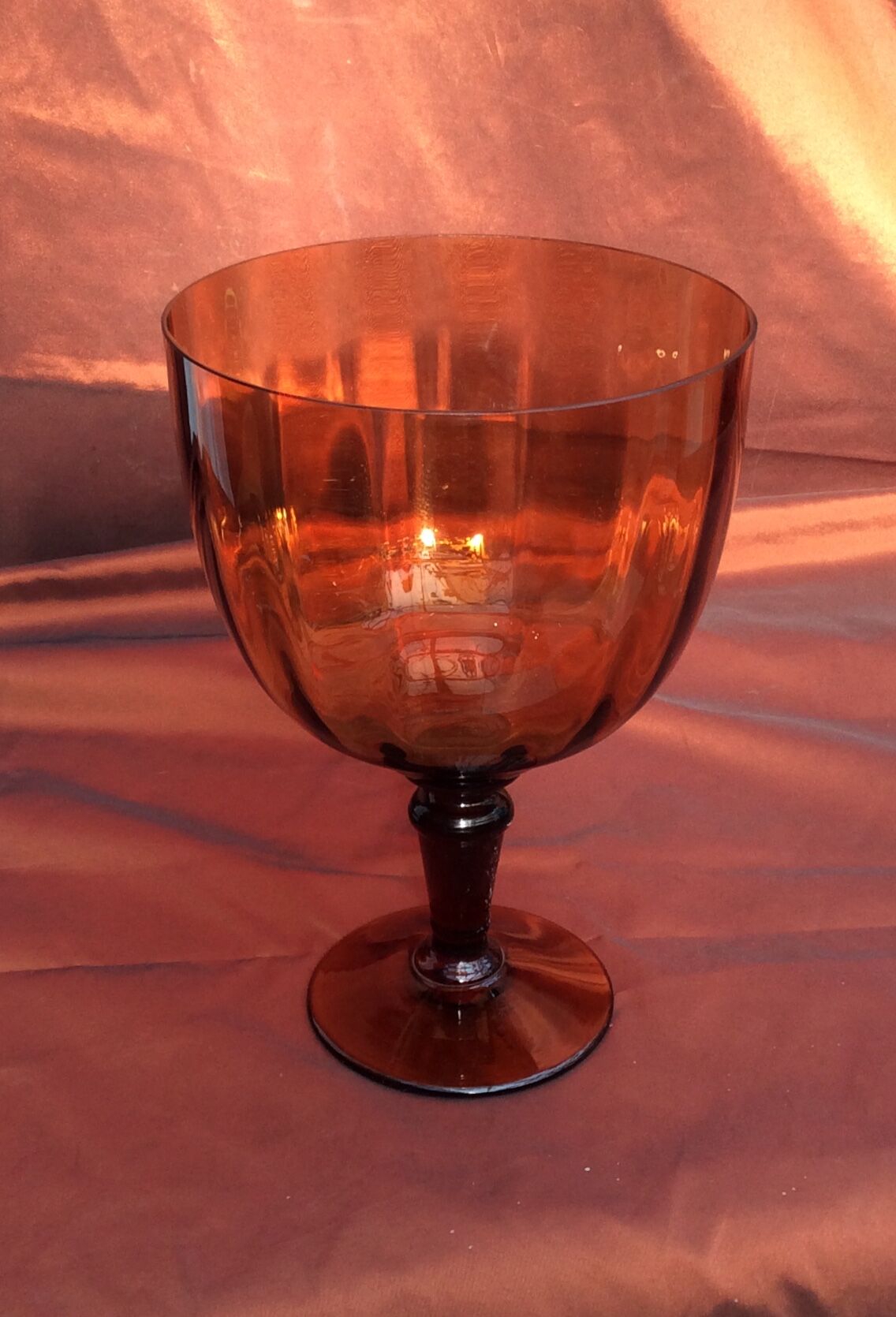 Amber colored glass vase