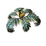 Palm leaf chandelier in painted sheet metal, 1970s