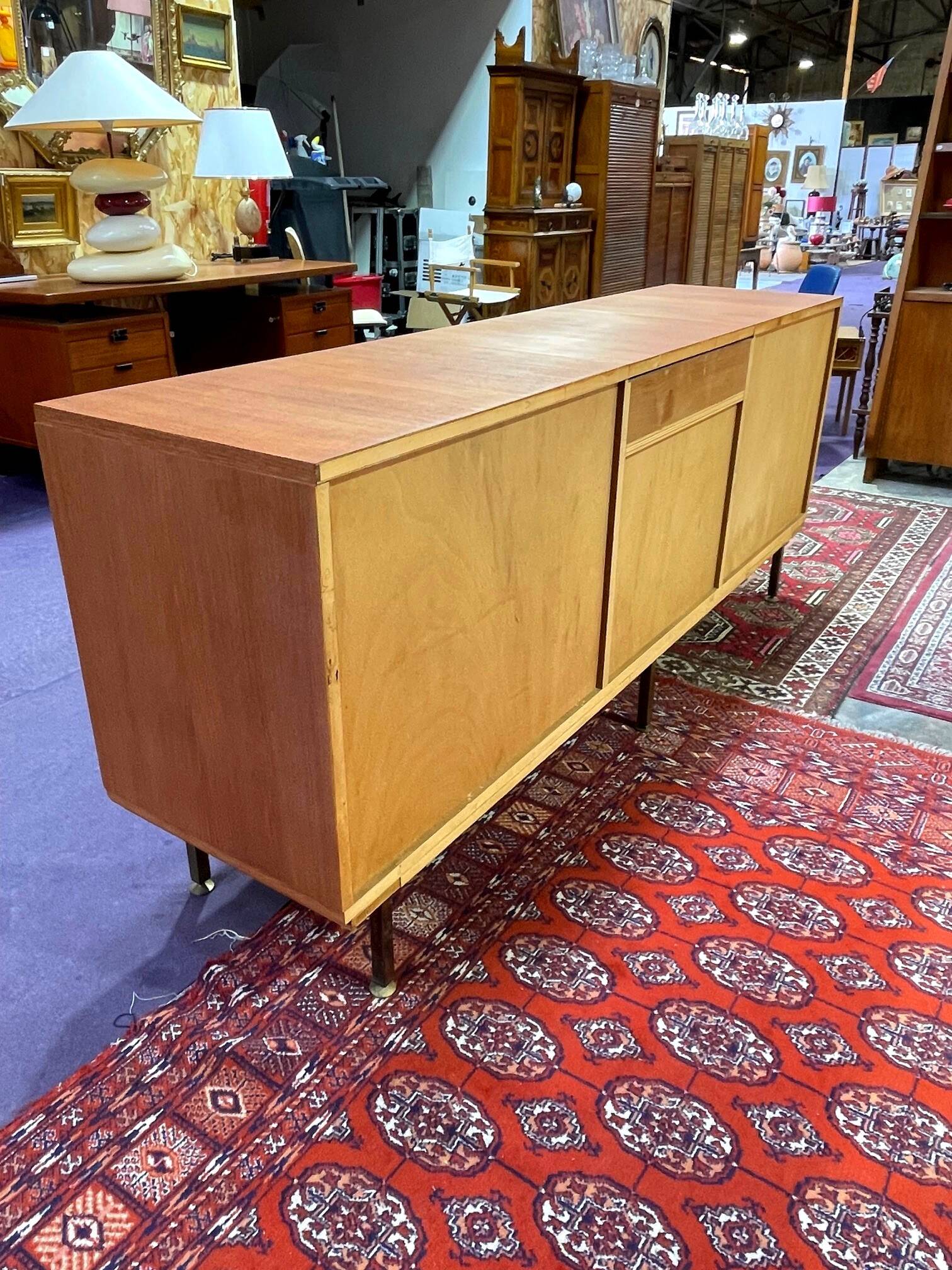 Vintage teak enfilade by Roger Landault for Regy, 1960s.
