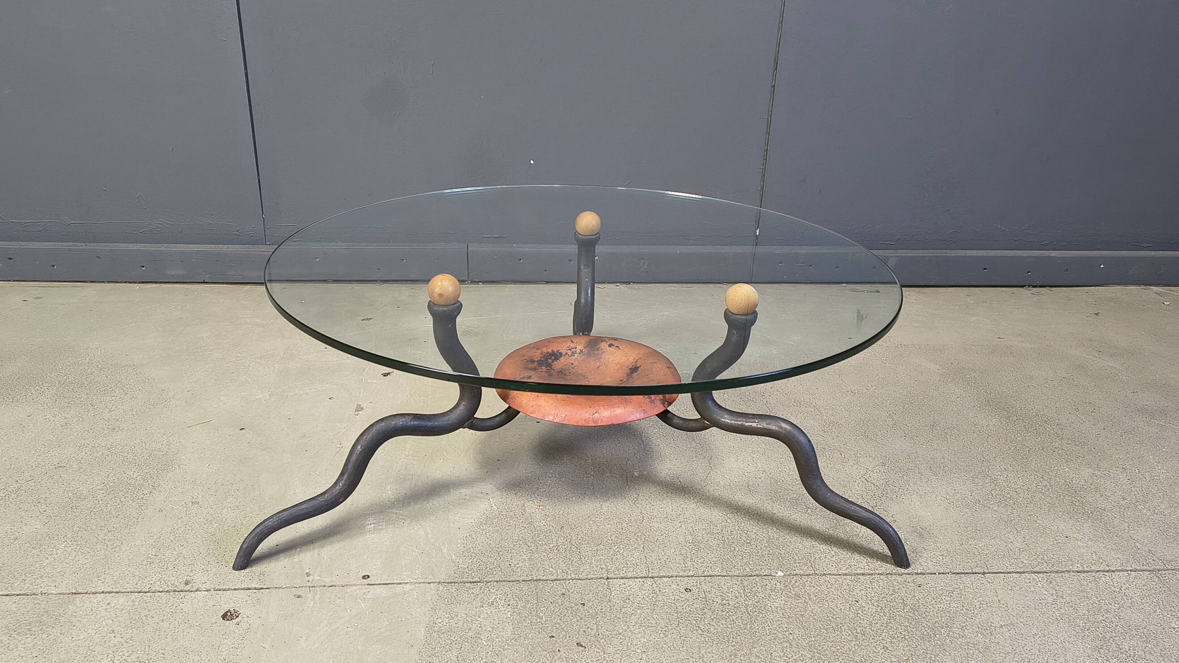 Table basse en fer forgé par DAB, années 1970 - Pays-Bas