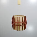 Suspension rhodoïde et bois, cocoon vintage, 1960