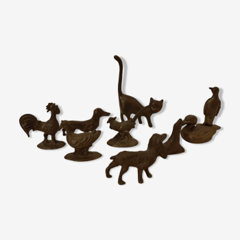 9 brass animal figurines