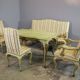 Venetian Baroque salon with table, two armchairs, a bench and a chair, mid-19th century