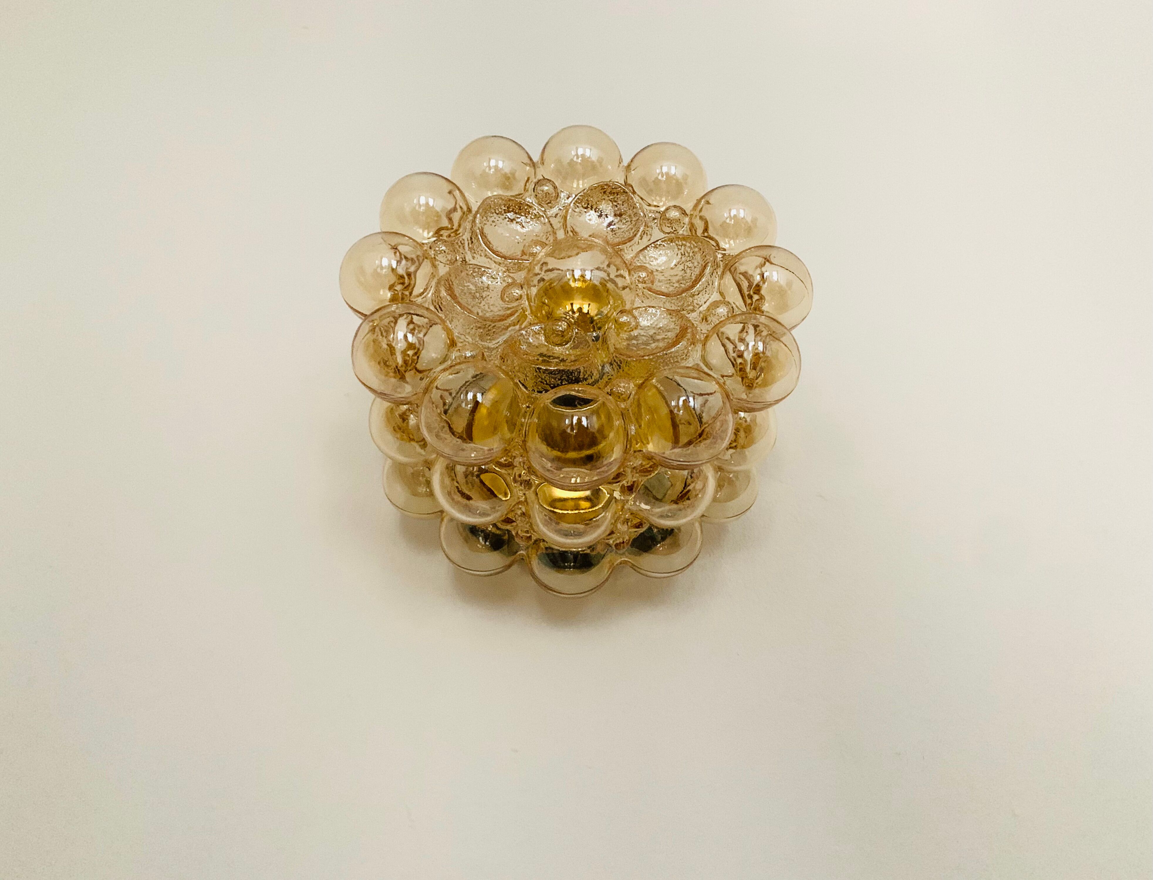 Large Bubble Glass Wall Lamp or Flush Light by Helena Tynell for Glashütt