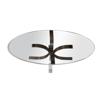 Table basse vintage verre fumé