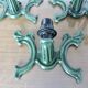 Series of 3 green enameled cast iron wall lights from the 30s and 40s