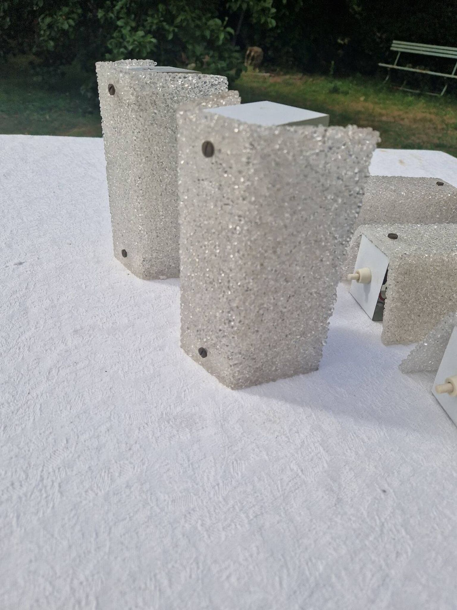 5 perspex wall lights, 1960s-70s