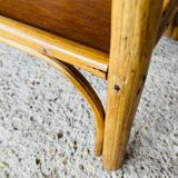 3-tier rattan bamboo shelf, circa 1960's