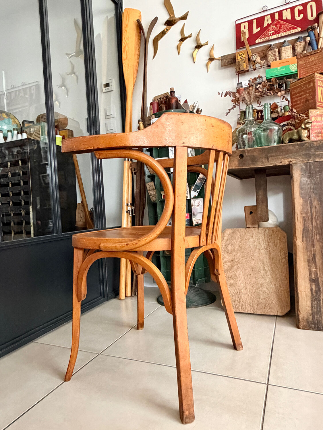 Fauteuil de bureau Baumann bois courbé 1950