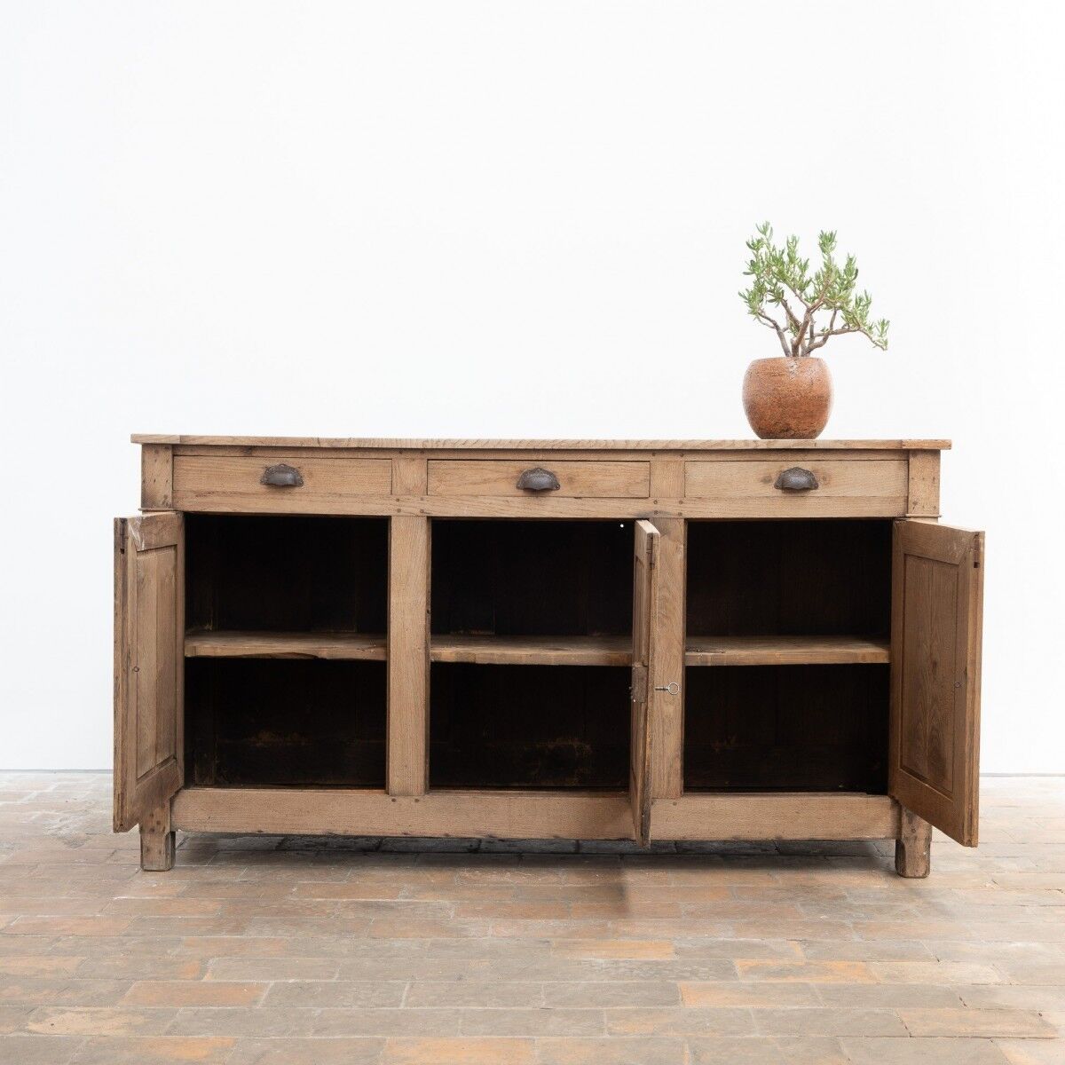 Three-door oak buffet – 19th century