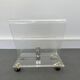 Vintage Acrylic Magazine Rack with Gold / Brass details, Plexiglas