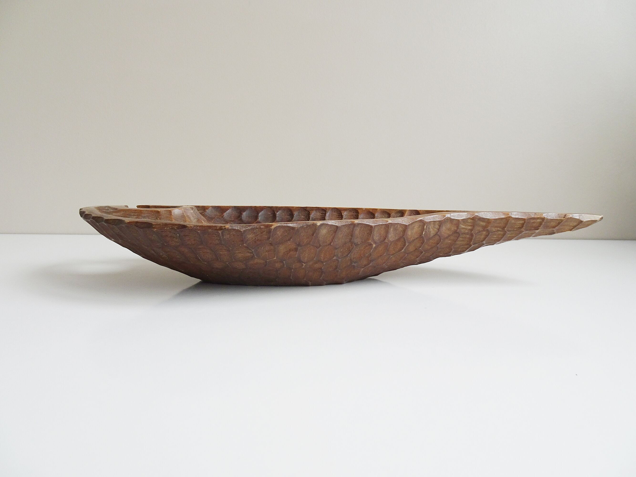 Antique hand-carved wooden bowl