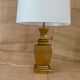 Golden lamp "Regina", 2 m fabric cable, cotton shade