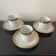 Trio of Limoges Sologne Porcelain Cups and Saucers