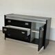 Vintage black lacquered and chrome sideboard | Italian Space Age sideboard from the 1970s
