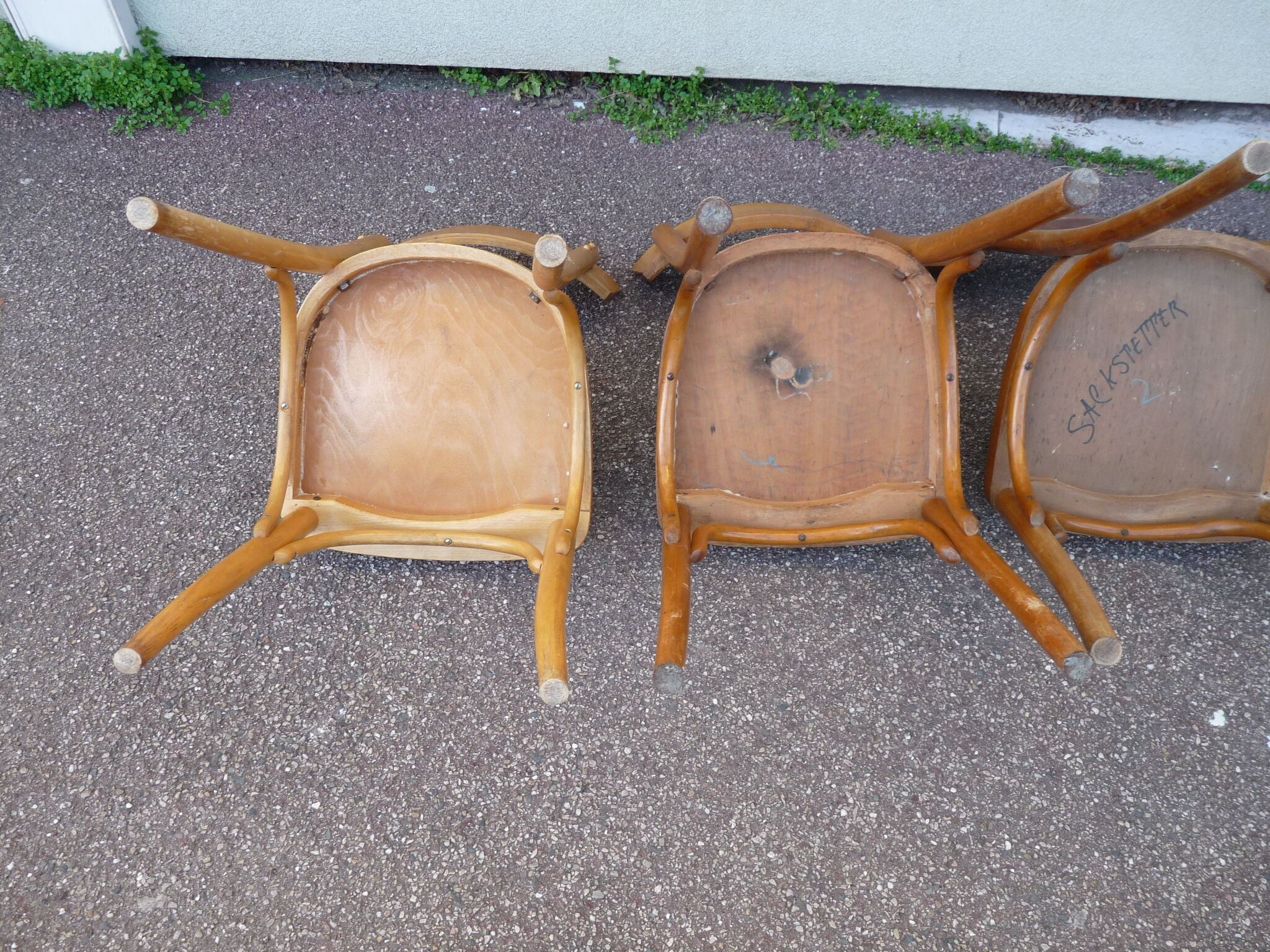 Lot de 6 chaises de bistrot bar en bois