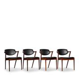 Danish Design Rosewood Reupholstered Z-chair by Kai Kristiansen, set of 4