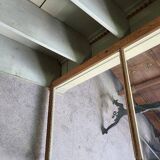 Magnificent pair of green painted fir bookcase display cabinet early 20th century