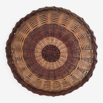 Large two-tone wicker tray