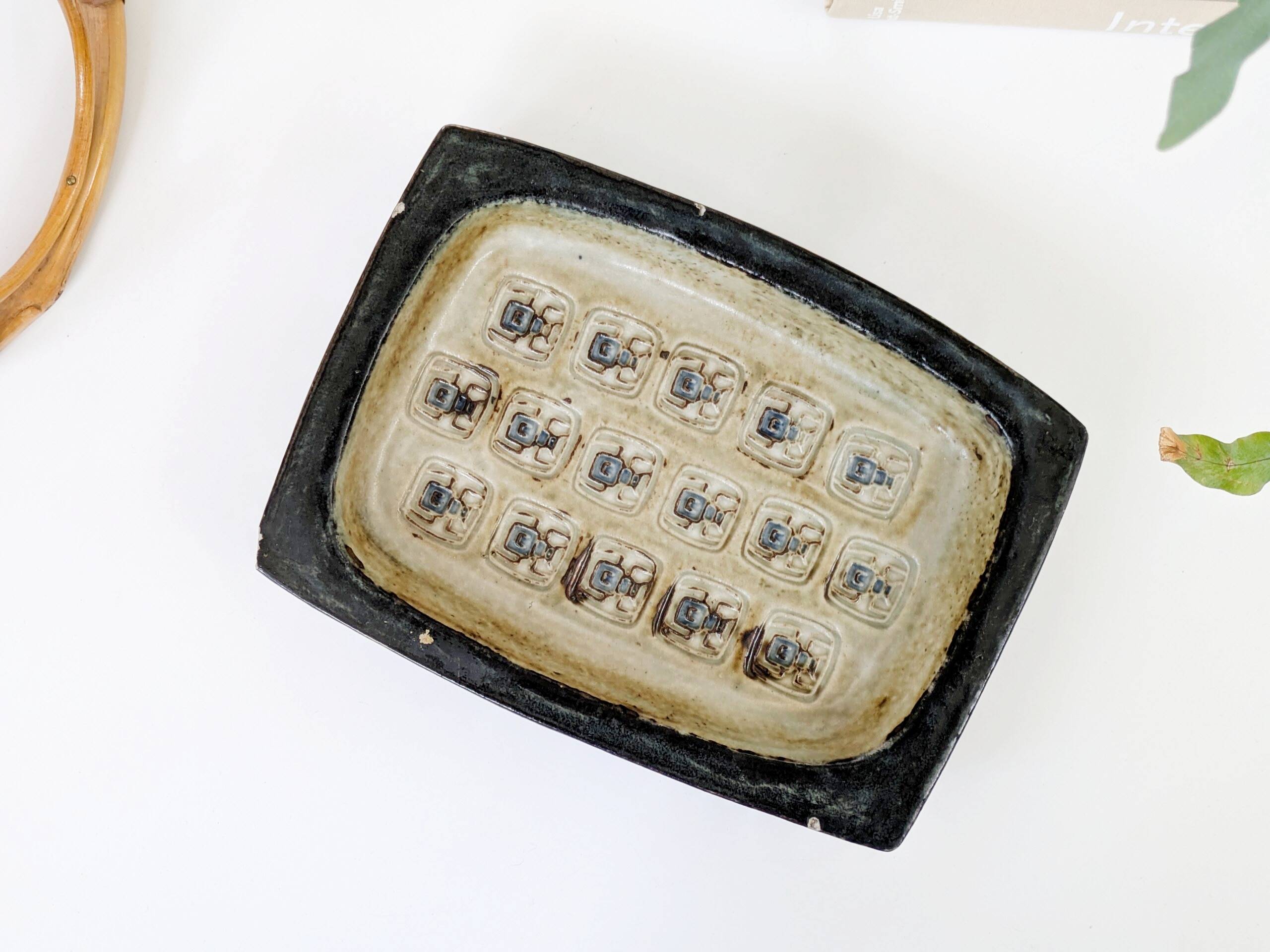 Brutalist Royal Copenhagen trinket tray by Jørgen Mogensen, 1960s