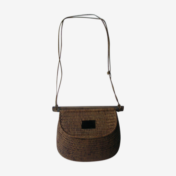 Old wicker fishing basket