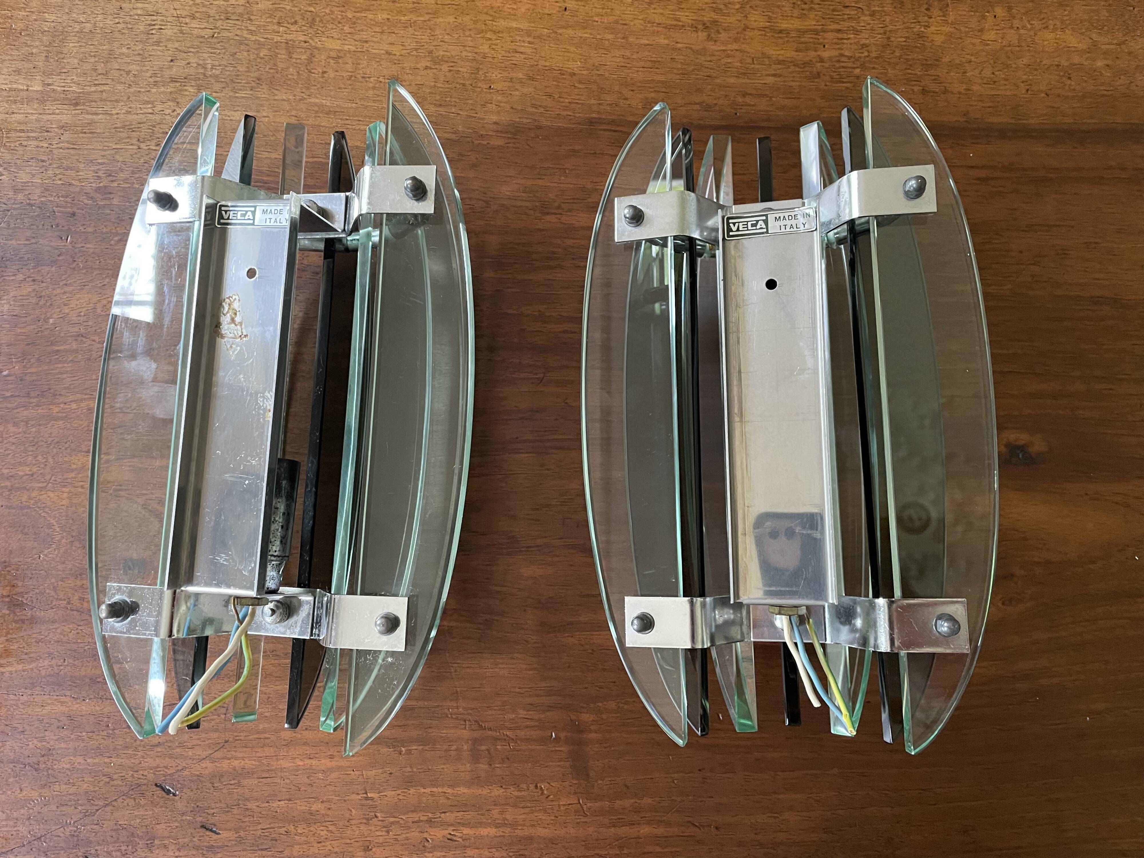 Wall lights with Murano glass slats VECA Italy