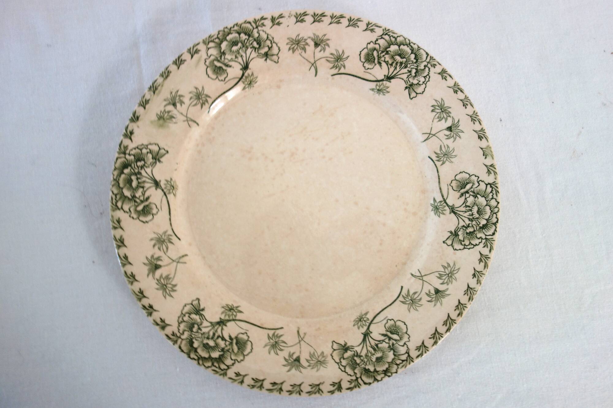 8 flat ironstone plates "Palmyre" Sarreguemines