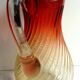 Broc crystal Baccarat red in gradient model Bamboo torso ribs, H 30 cm