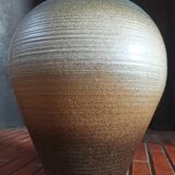 Vintage large pitcher vase in artisanal stoneware.