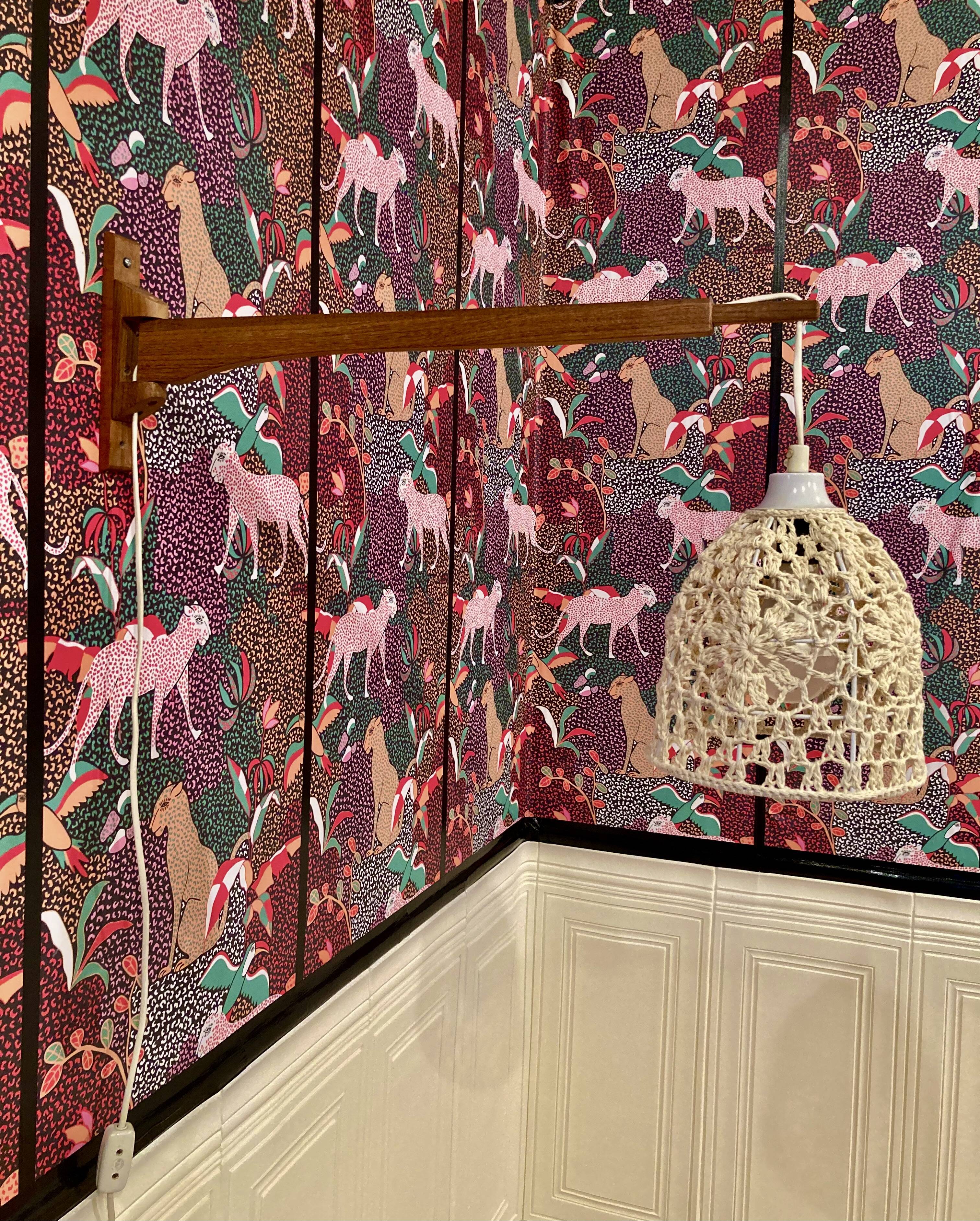 Large modular teak wall light Scandinavian design 1960.