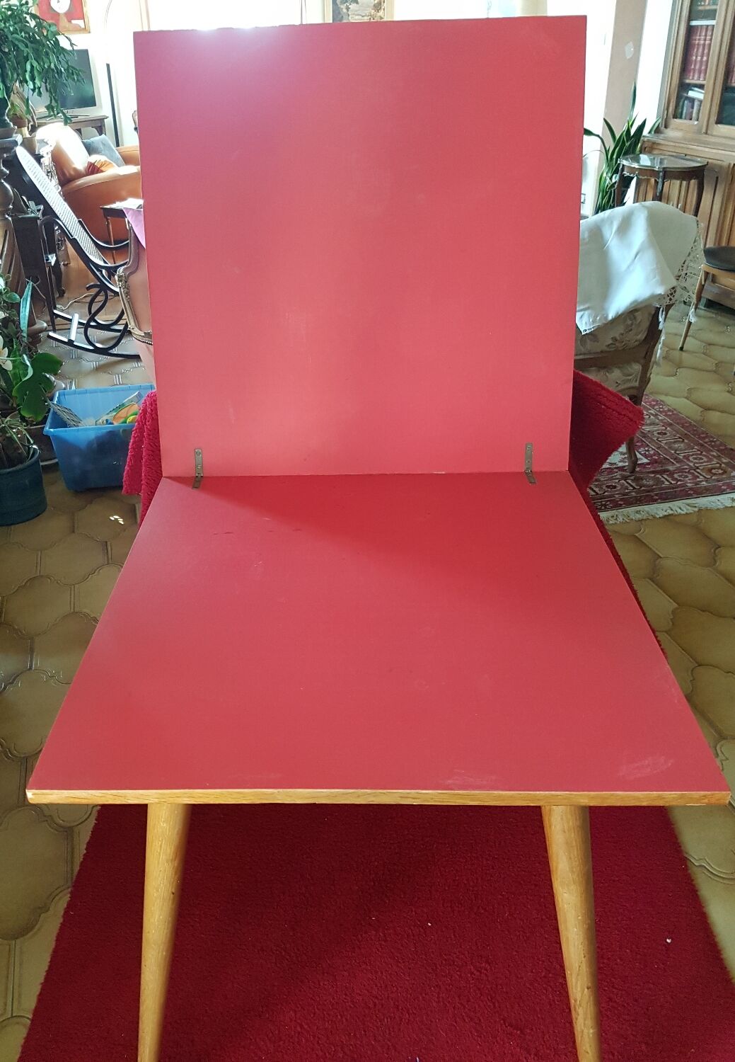 Table d'appoint vintage pieds compas scandinave