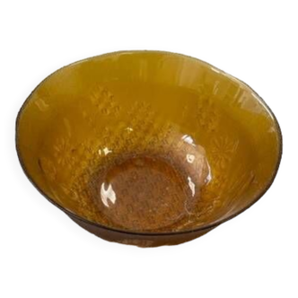 Vintage smoked glass salad bowl