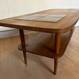 50s coffee table in wood and tiles